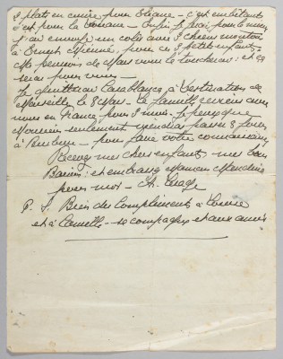 Lettre manuscrite d'Augustin Lesage à ses enfants