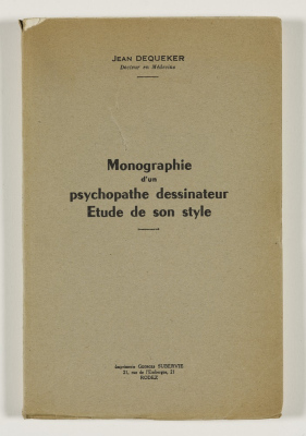 Monographie d'un psychopathe dessinateur. Etude de son style.