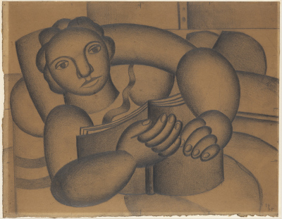 Femme couchée au livre