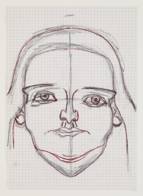 sans titre, portrait de face avec cheveux