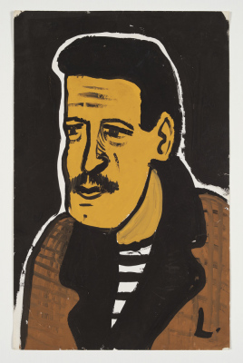 Tête d'homme moustachu
