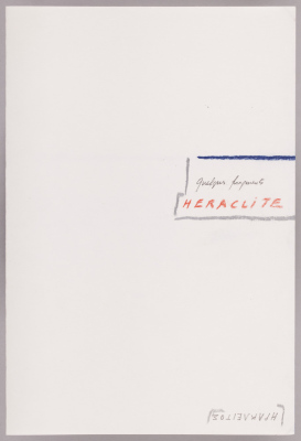 Quelques fragments d'Héraclite