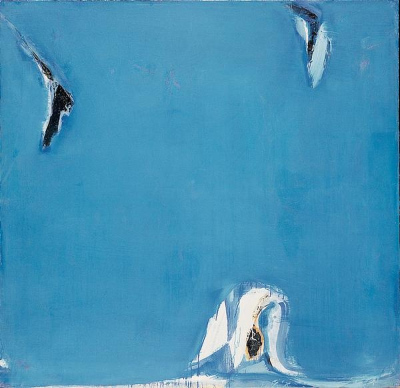 Blue - Tableau vertical étroit - Peinture sur toile abstraite fait main